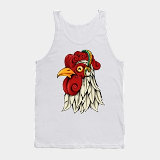 Decoretive Rooster listen music Tank Top